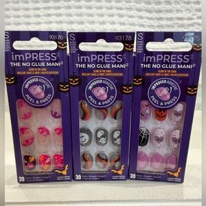 imPRESS Glow-in-the-Dark Halloween Nail Set - Pink, Orange, Black